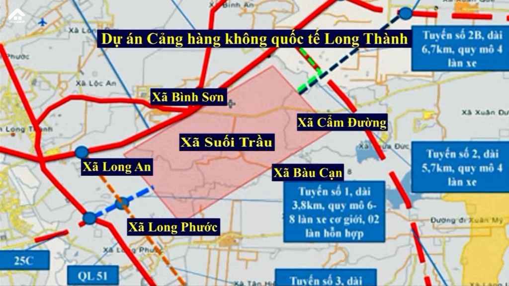 Sân bay Long Thành nằm trên xã nào?