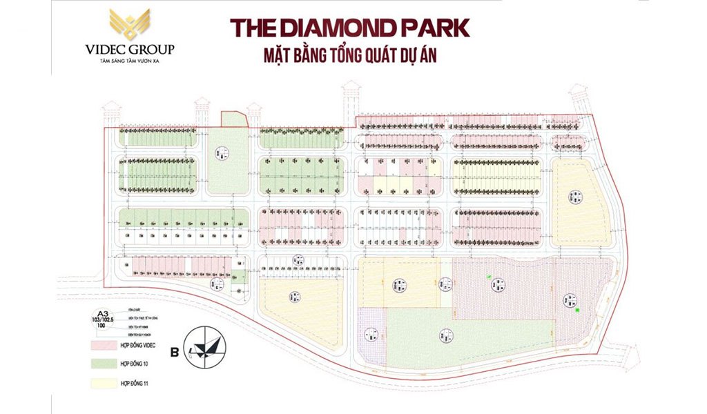Mặt bằng tổng quát dự án The Diamond Park Mê Linh