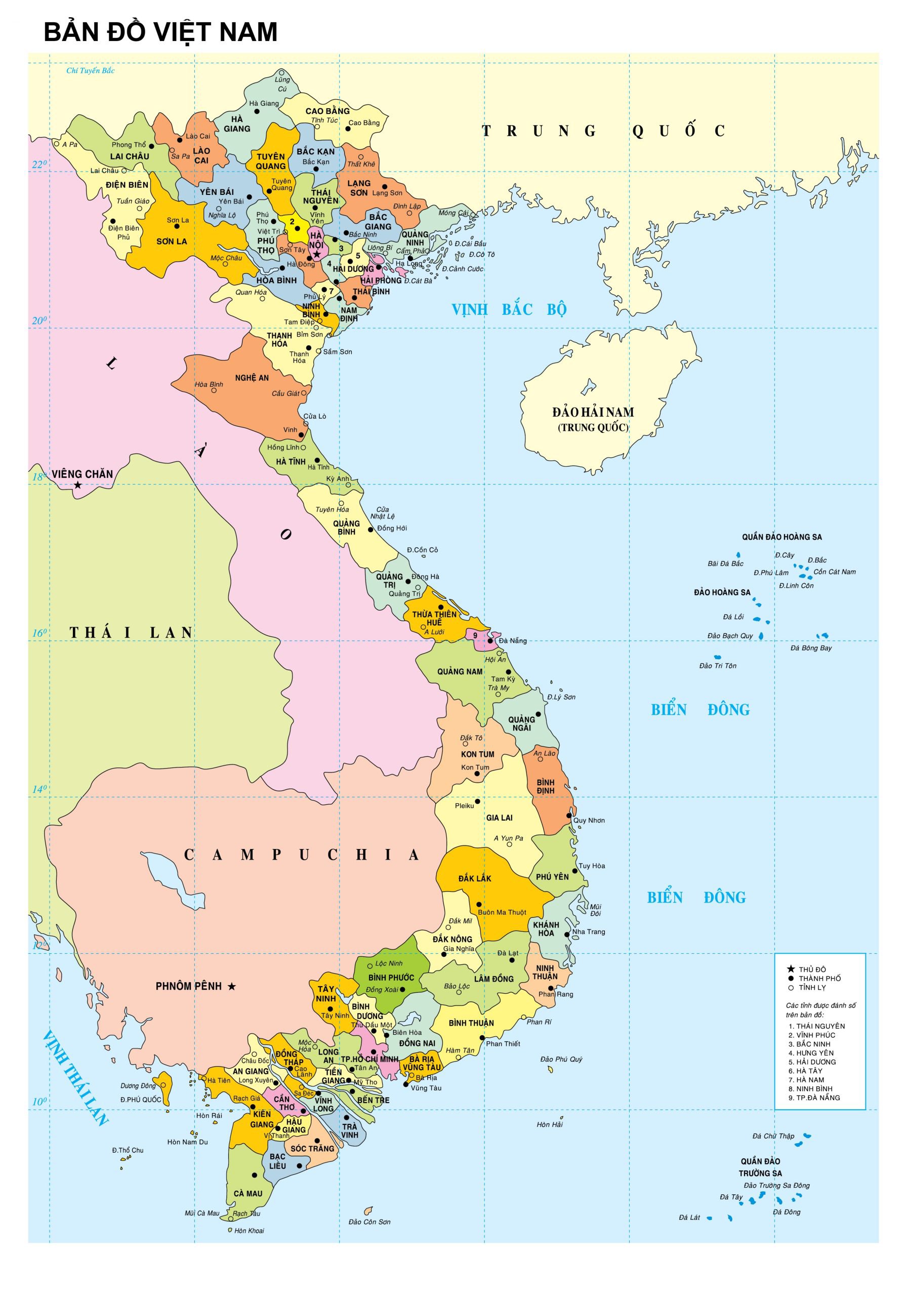 Bản đồ Việt Nam và 63 tỉnh thành mới nhất ⋆ Bảng giá Biệt thự ...