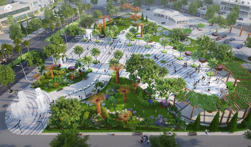 Không gian xanh bao trùm cả dự án Diamond Park Sơn Phong